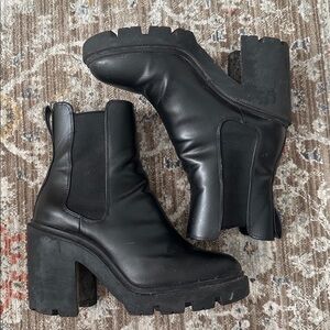 H&M Black Chunky Heel Ankle Booties